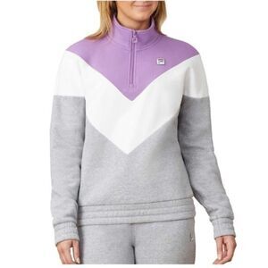 Fila 1/4 Zip Pullover Sweatshirt Top Shirt Purple Grey Gray Size XL NWT